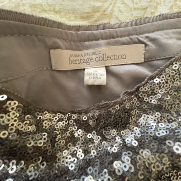 Banana Republic Heritage Collection Skirt - Silver Sequin - Size 12 - Picture 3 of 5